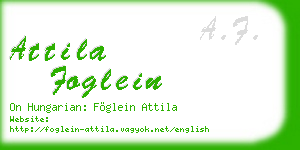 attila foglein business card
