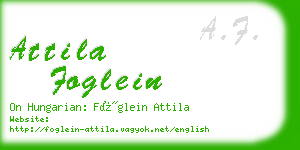 attila foglein business card